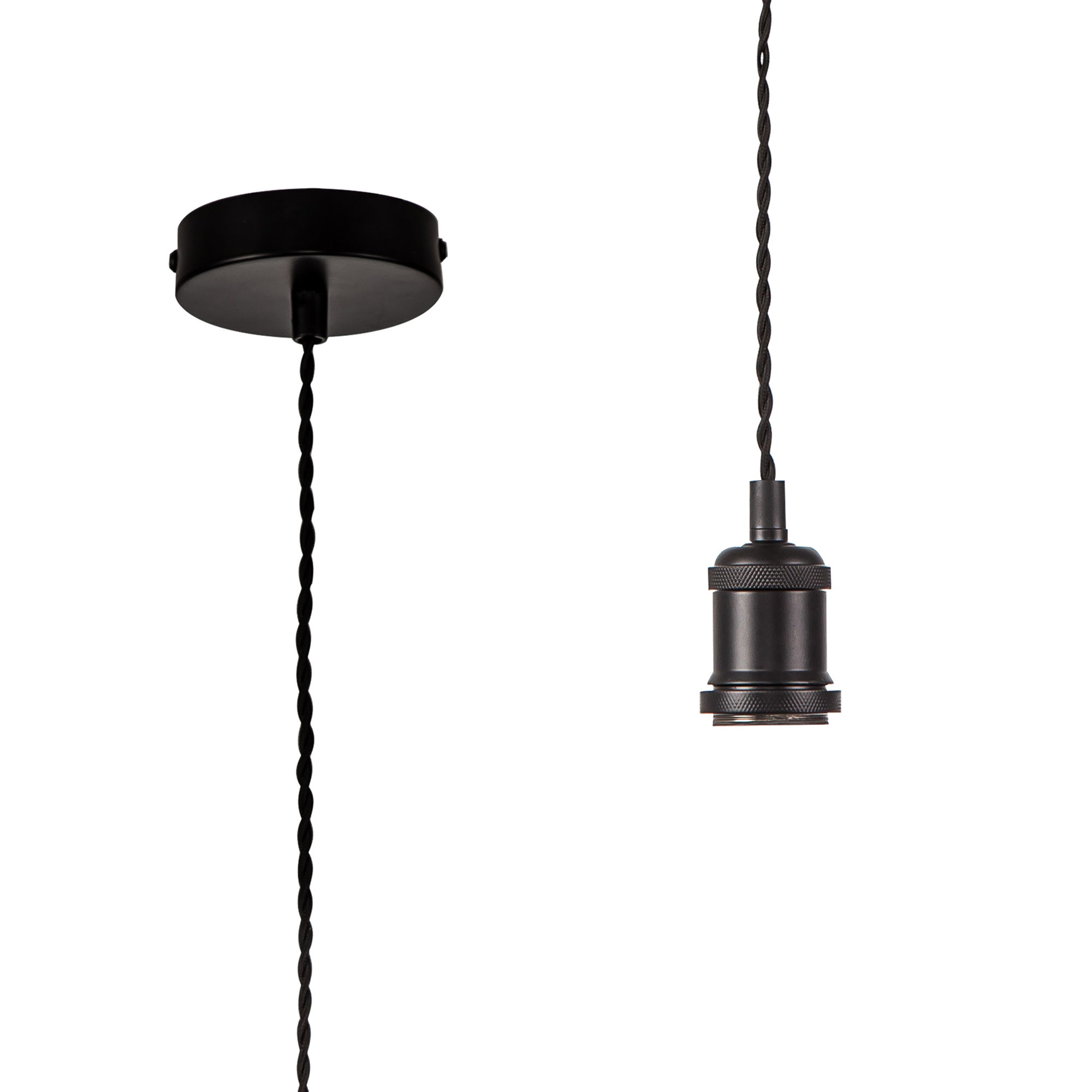 D0627  Dreifa Suspension Kit 1 Light Matt Black; Black Twisted Cable